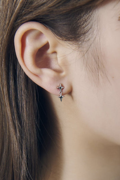 GOLDY double twinkle earrings - silver