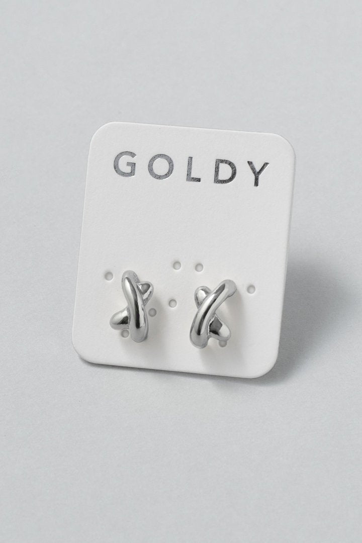 GOLDY petite cross line earrings - Image 2