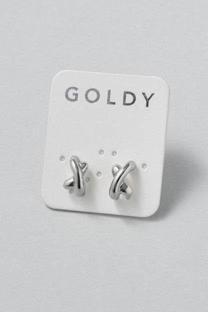 GOLDY petite cross line earrings - Image 2