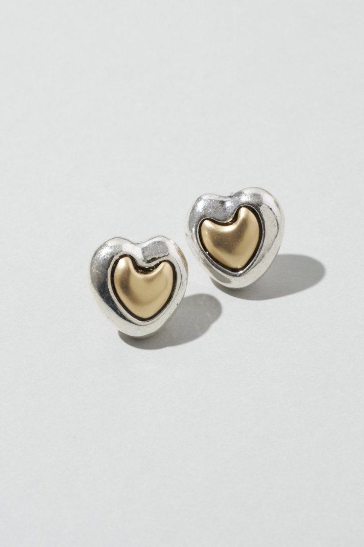 GOLDY vintage heart embed earrings - Image 4