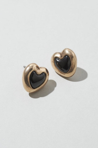 GOLDY vintage heart embed earrings - Image 5