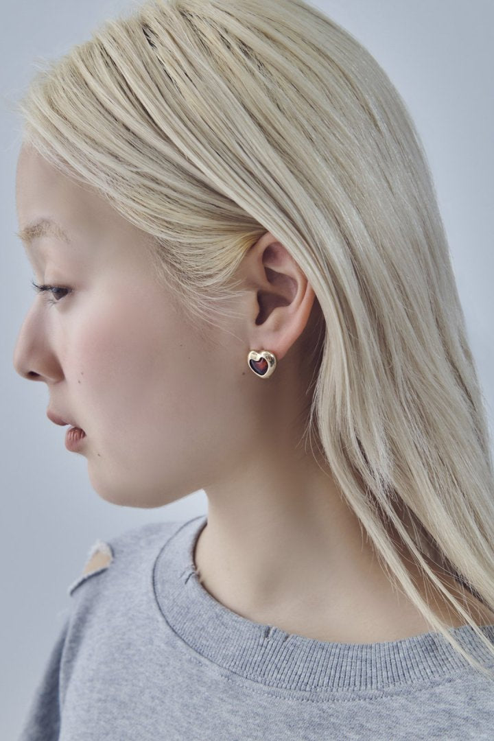 GOLDY vintage heart embed earrings - Image 7