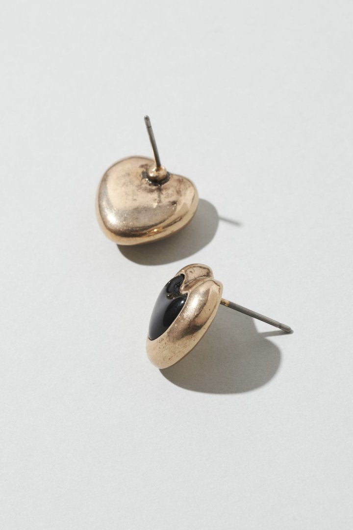 GOLDY vintage heart embed earrings - Image 13
