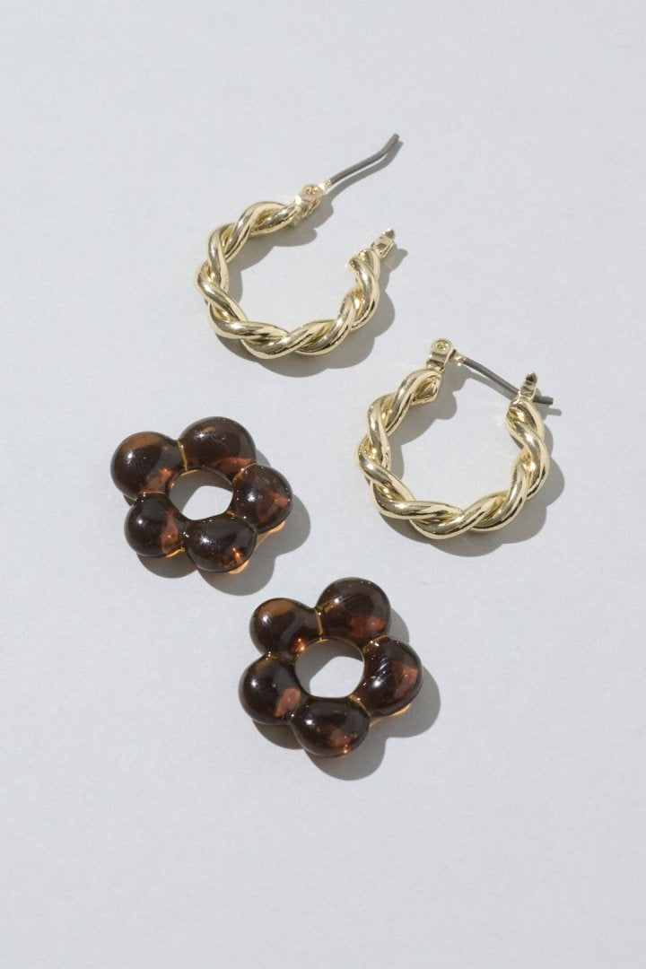 GOLDY glass flower earrings - Image 12