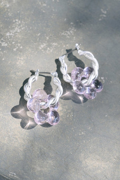 GOLDY glass flower earrings - Image 1