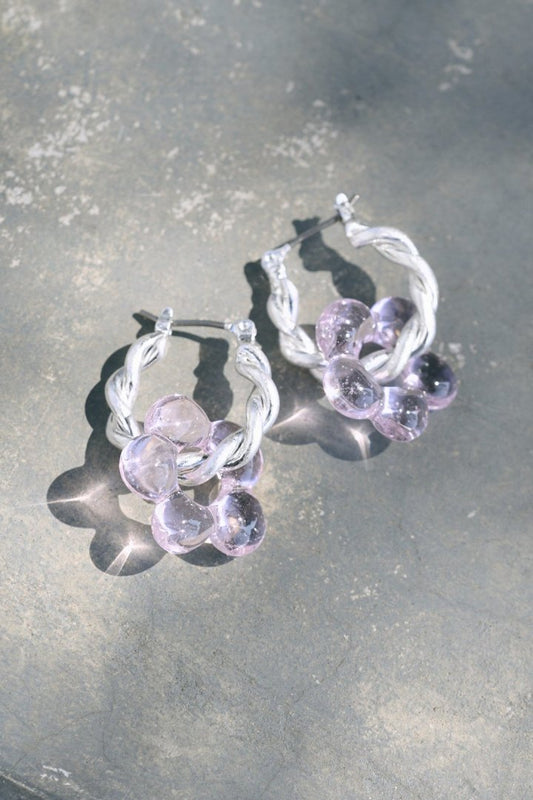 GOLDY glass flower earrings - Image 1