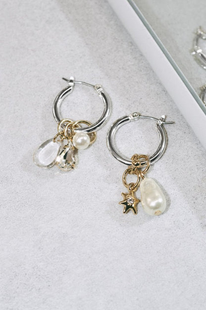 GOLDY Assemble Glow Charm Earrings - Silver x gold