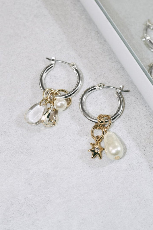 GOLDY Assemble Glow Charm Earrings - Silver x gold