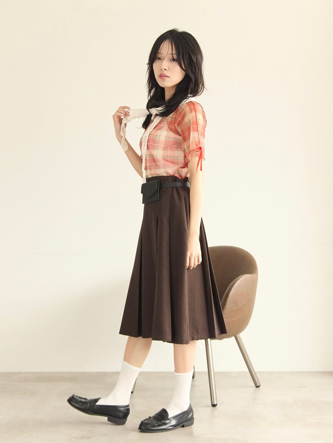 [短袖❣️]Kutir Ribbon sheer top