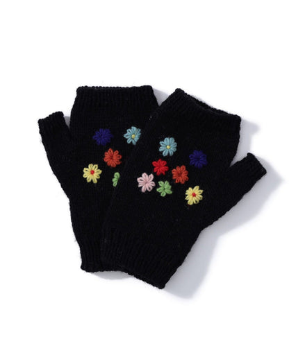 BEAMS BOY 100%羊毛花花刺繡手套