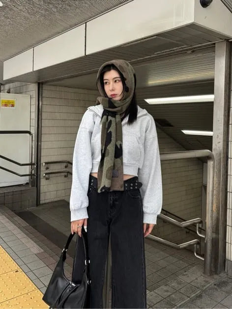 MOUSSY 針織圍巾[豹紋/迷彩]