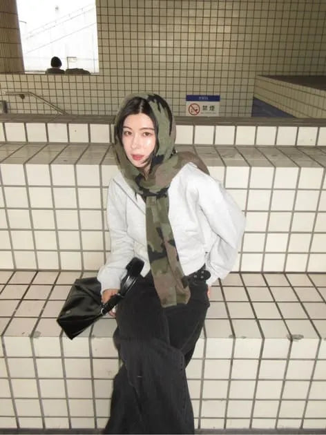 MOUSSY 針織圍巾[豹紋/迷彩]