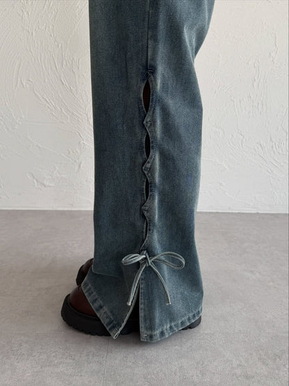 Kutir Ribbon flared denim pants