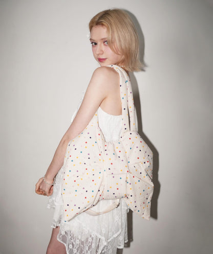 彩色波點ribbon Bag