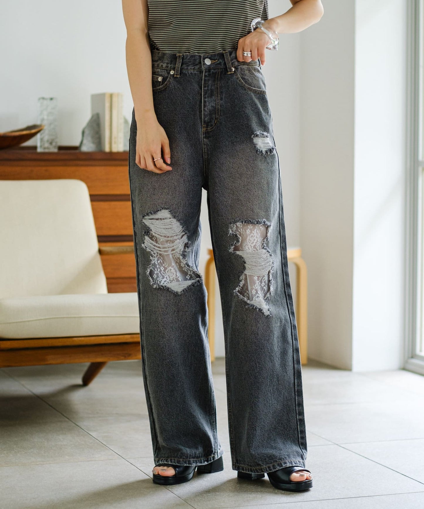 [大人氣] Kastane Lace Denim