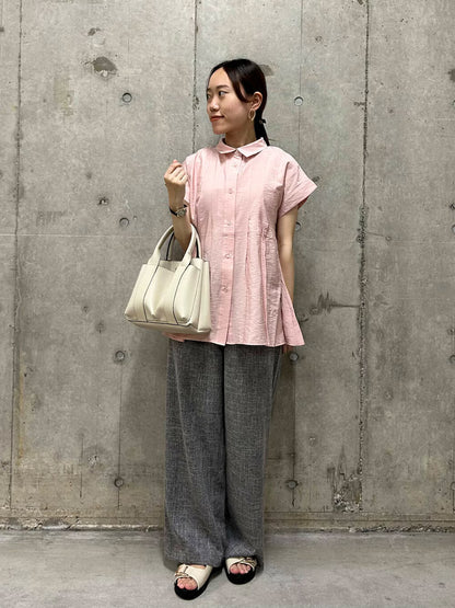 KBF sleeveless stack flare blouse