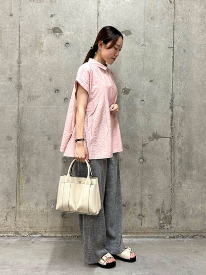 KBF sleeveless stack flare blouse