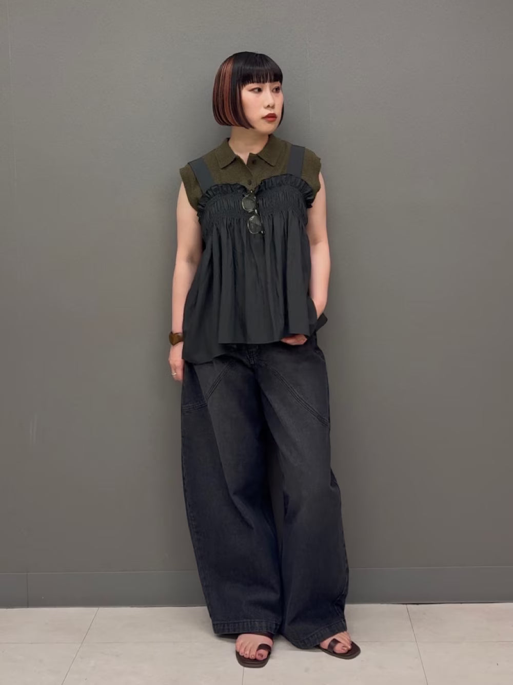 KBF Frilled gathered bustier