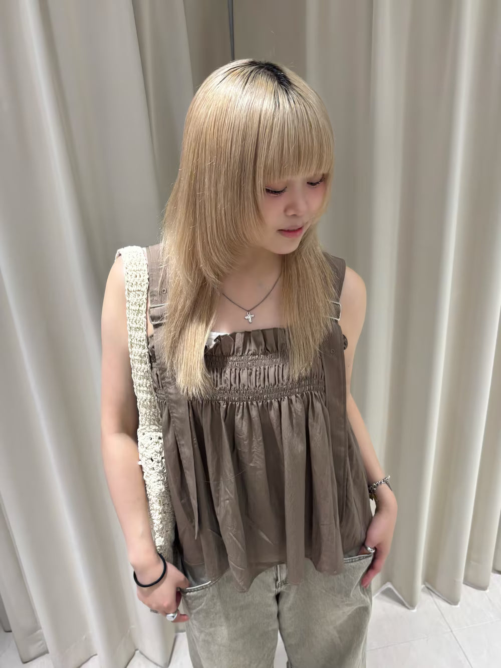 KBF Frilled gathered bustier