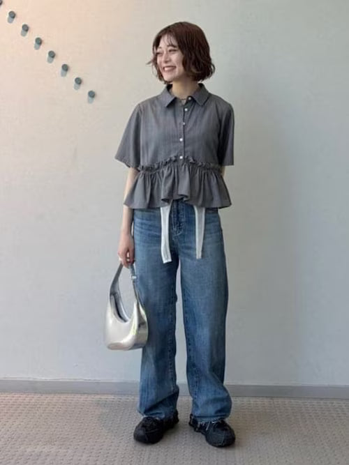 Ray BEAMS Sheer Layered Top 2P Set