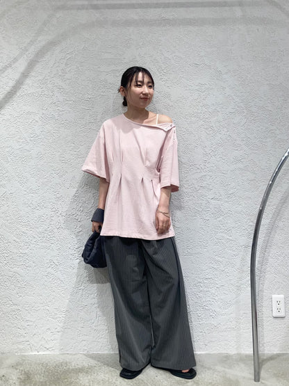 KBF 露肩修腰寬鬆Tee