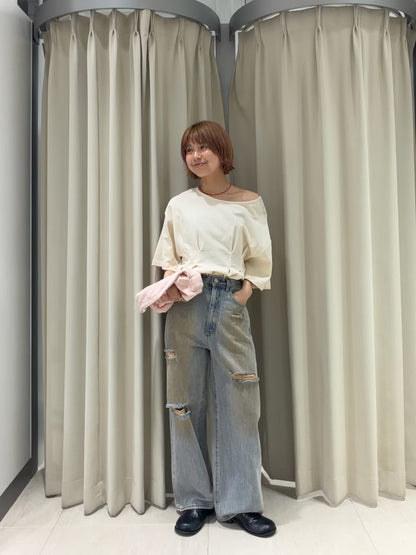 KBF 露肩修腰寬鬆Tee