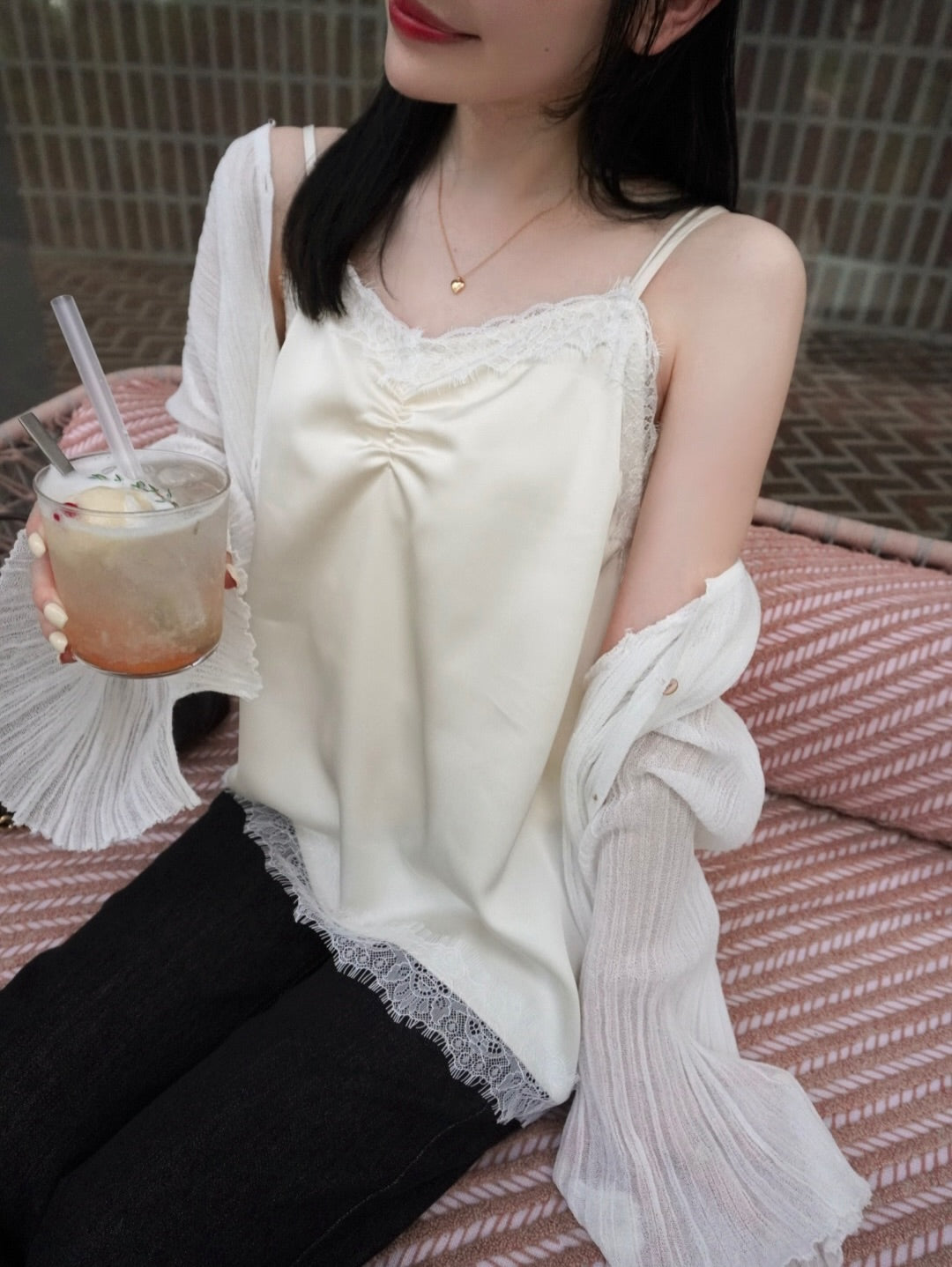hinari Satin lace camisole