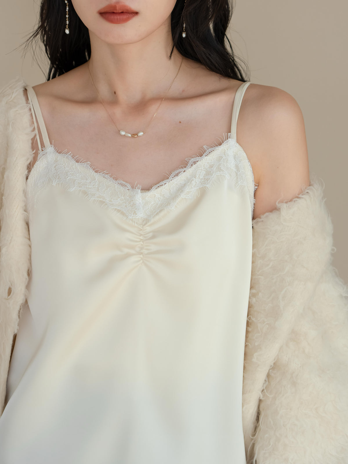 hinari Satin lace camisole