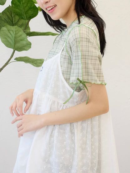 [短袖❣️]Kutir Ribbon sheer top