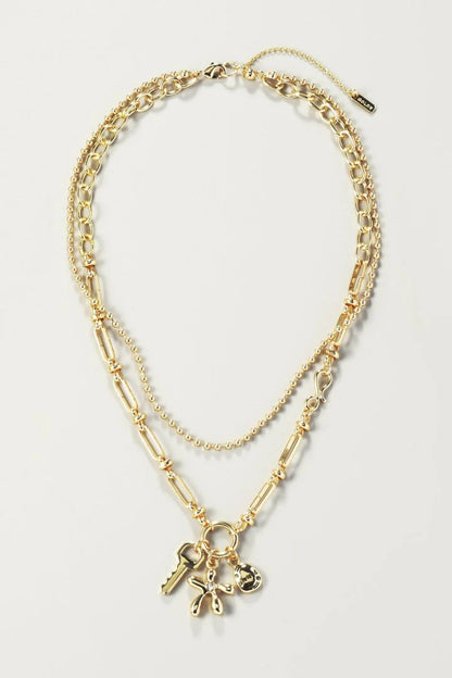 GOLDY Color Flower Charm Necklace