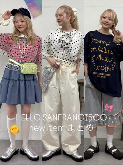 HELLO.SANFRANCISCO 荷葉邊領條紋rugby shirt tunic - Image 26