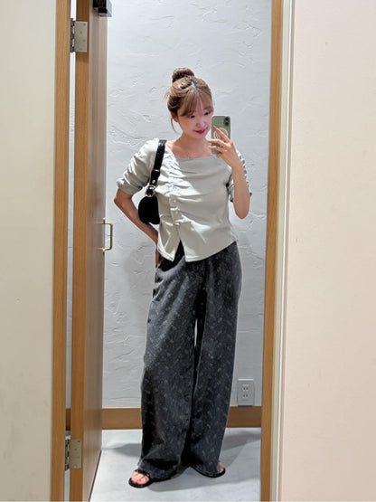 Kastane [Wide] floral embroidered denim - Image 31