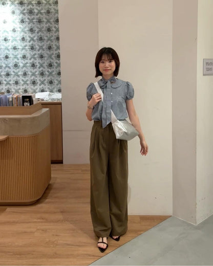 umm. By Discoat 圓領泡泡袖Blouse with bow tie - Image 39