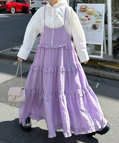 フリルティアードキャミワンピ