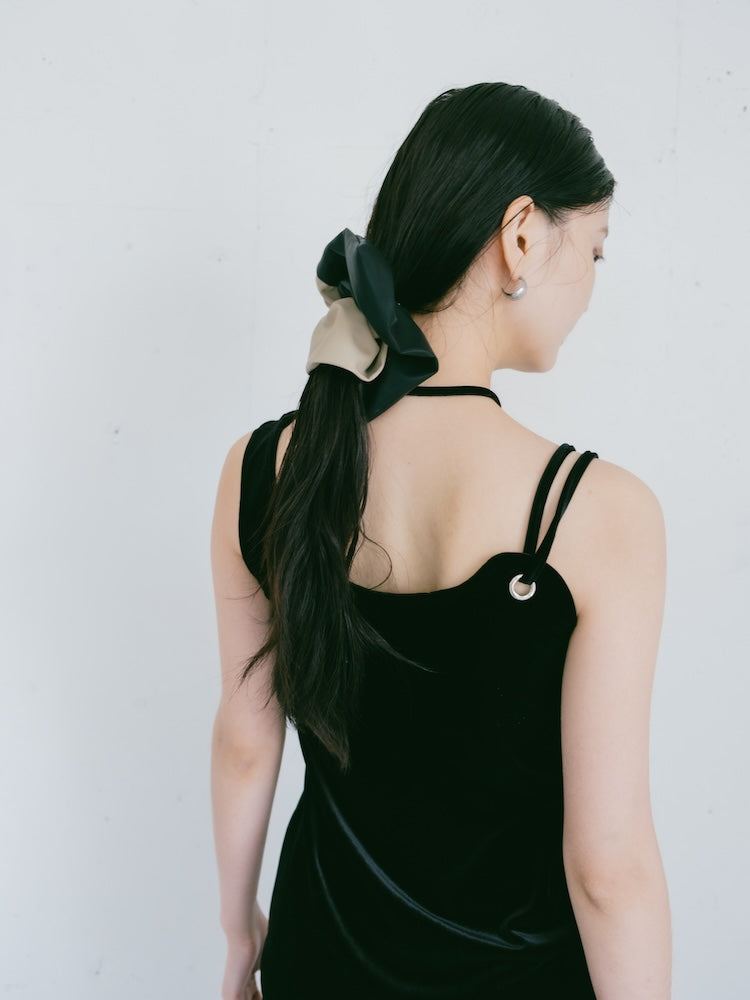 MARTE Strap Design Velour Tank Top