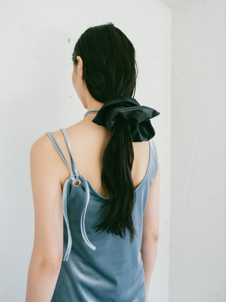 MARTE Strap Design Velour Tank Top