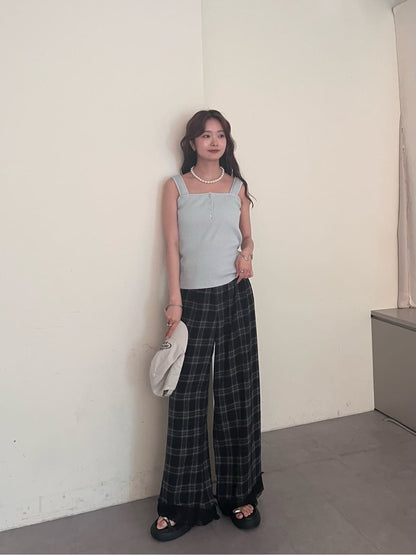 mystic Lace邊格紋褲 - Image 35