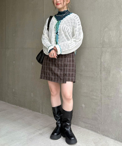 撞色 ribbon lace knit cardigan - Image 13