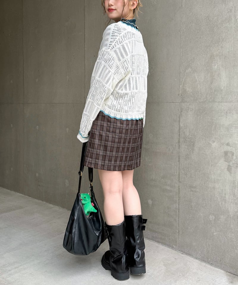 撞色 ribbon lace knit cardigan - Image 15