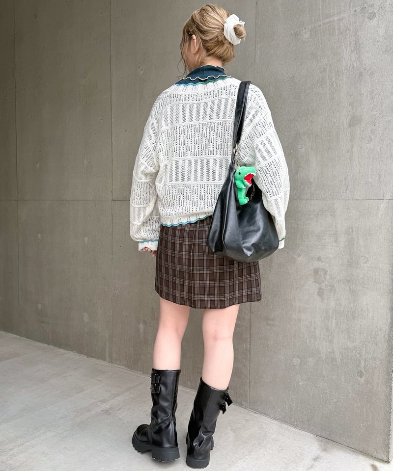 撞色 ribbon lace knit cardigan - Image 17