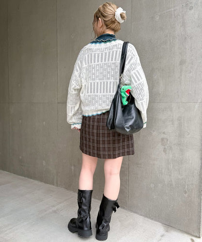撞色 ribbon lace knit cardigan - Image 17