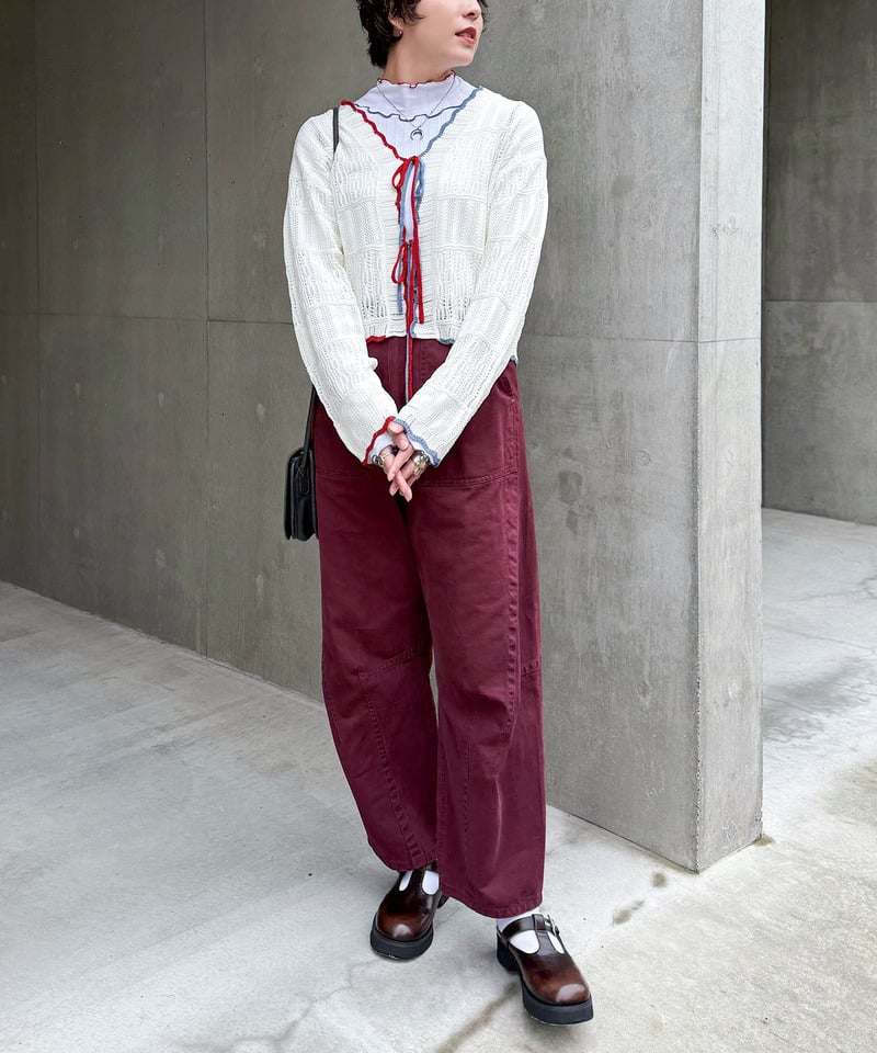撞色 ribbon lace knit cardigan - Image 26