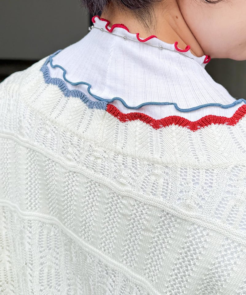 撞色 ribbon lace knit cardigan - Image 28