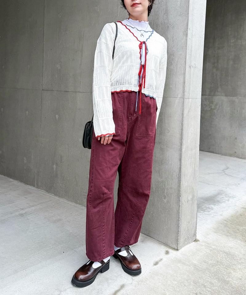 撞色 ribbon lace knit cardigan - Image 33