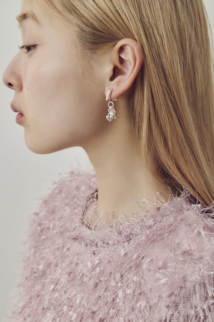 GOLDY Heart Key Charm Earrings