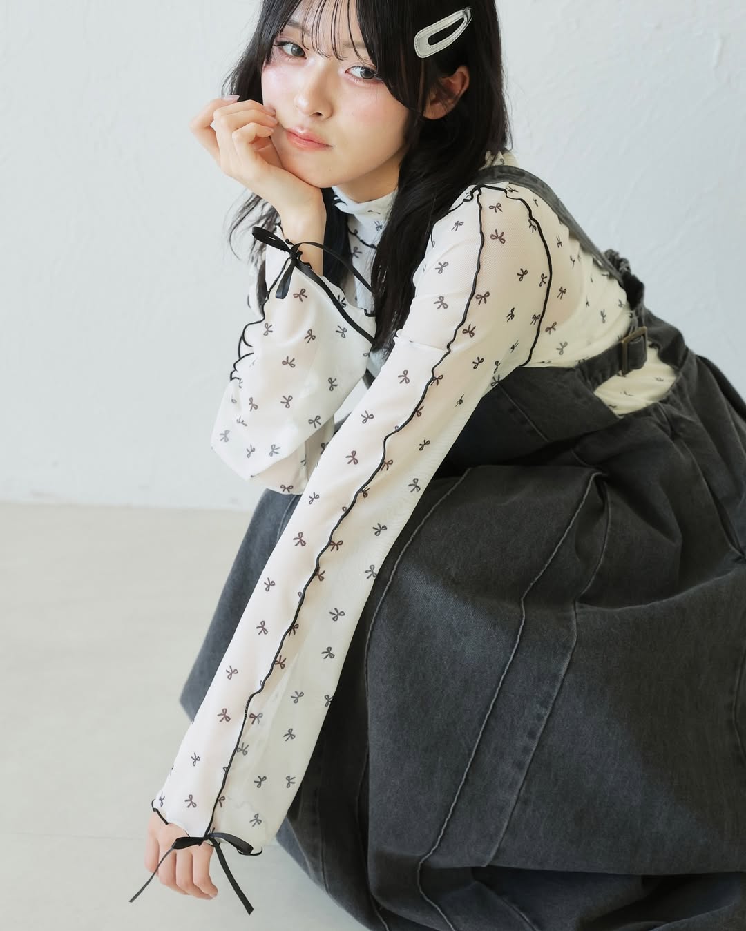 Kutir Ribbon高領sheer top