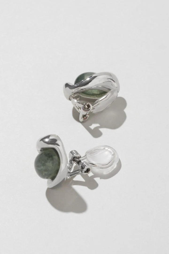 GOLDY Metal x Oval Color Earrings