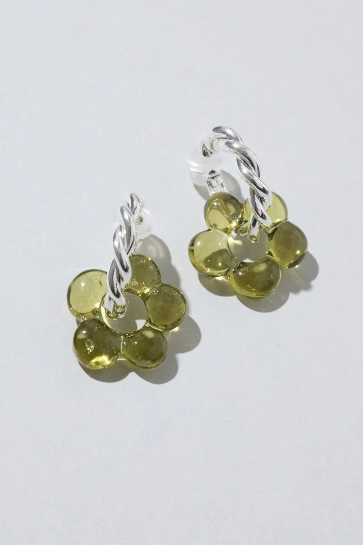 GOLDY glass flower earrings