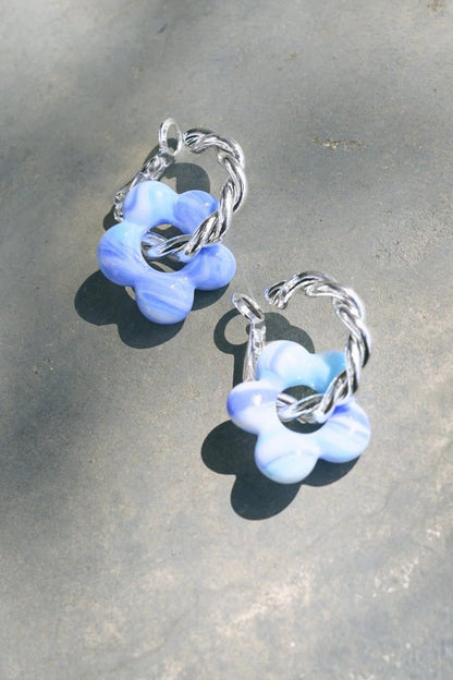 GOLDY glass flower earrings