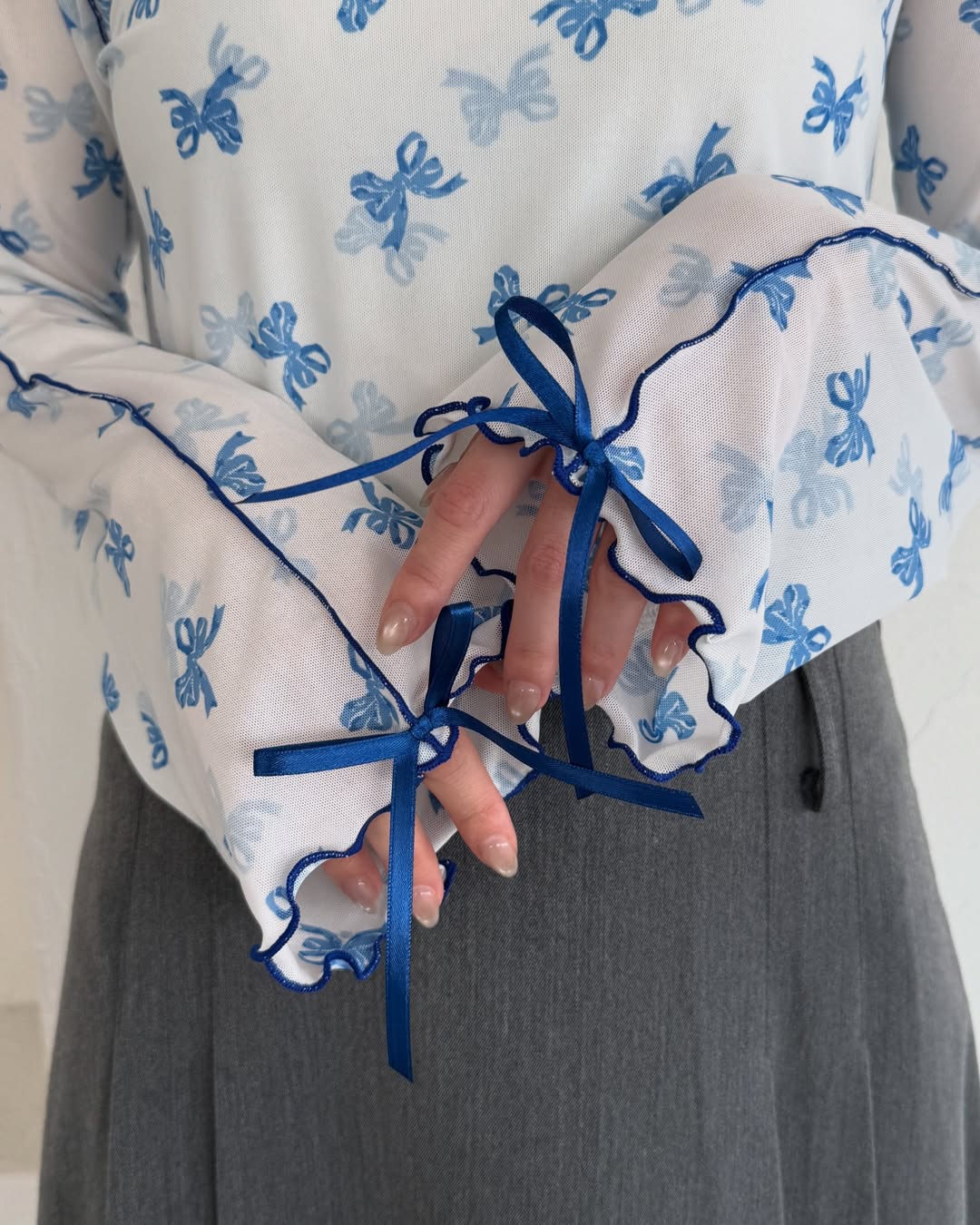 Kutir Ribbon高領sheer top